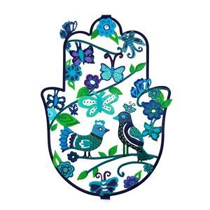 Yair Metal Hamsa Wall Decor Good Luck Home Blessing Judaica Art Gift (blue🦒
